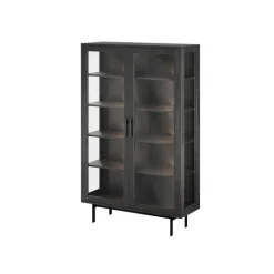 CASØ GALA Vitrine lav 112x172 cm massiv ask / sortbejdset