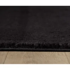 Catwalk Rund Vaskbart tæppe Ensfarvet - Sort