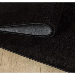 Catwalk Rund Vaskbart tæppe Ensfarvet - Sort