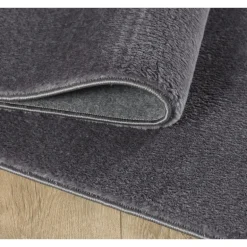 Catwalk Rund Vaskbart tæppe Ensfarvet - Grå