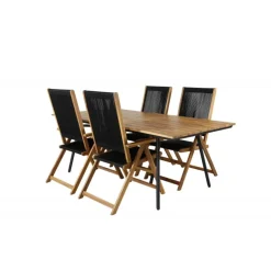 Chan Rundt Loungesæt - Havemøbelsæt - Sort,Natur