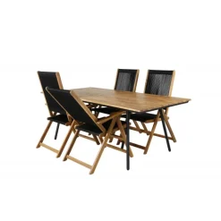 Chan Rundt Loungesæt - Havemøbelsæt - Sort,Natur