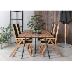 Chan Rundt Loungesæt - Havemøbelsæt - Sort,Natur