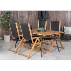 Chan Rundt Loungesæt - Havemøbelsæt - Sort,Natur