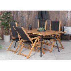 Chan Rundt Loungesæt - Havemøbelsæt - Sort,Natur