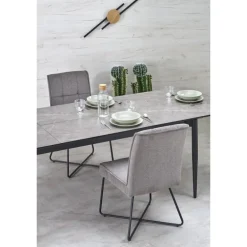 CHARLES bord Grå marmor / Sort