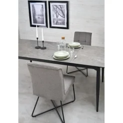 CHARLES bord Grå marmor / Sort