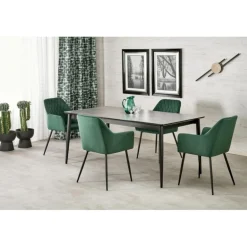 CHARLES bord Grå marmor / Sort