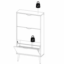Charlie Skoskab m. 3 skuffer