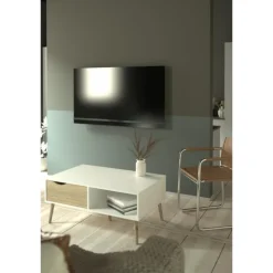 Charlie sofabord - Hvid/Eg