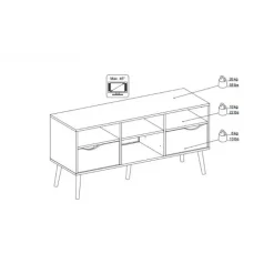 Charlie tv-bord 2 skuffer bred - Hvid/Eg
