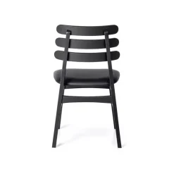 Charlotte spisebordsstol -sortbejdset egetræ - sort læder