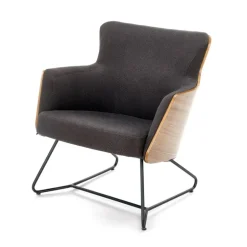 CHILLOUT lænestol MørkeGrå / amerikansk Valnød, ben - Sort