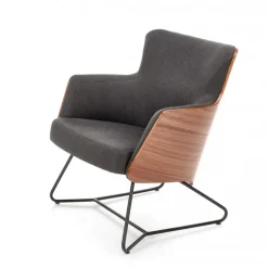 CHILLOUT lænestol MørkeGrå / amerikansk Valnød, ben - Sort