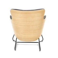 CHILLOUT lænestol MørkeGrå / Naturlig eg, ben - Sort