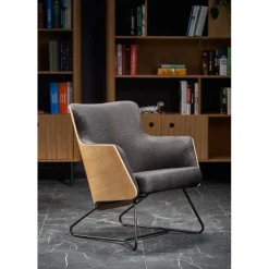 CHILLOUT lænestol MørkeGrå / Naturlig eg, ben - Sort