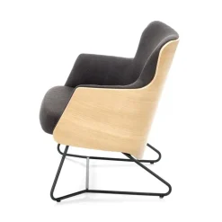 CHILLOUT lænestol MørkeGrå / Naturlig eg, ben - Sort