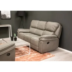 Christopher 3 pers Recliner Sofa - Grå Ruskindsblød mikrofiber