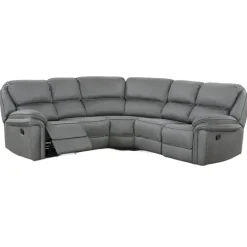 Christopher hjørnesofa med 2 x Recliner - Grå Ruskindsblød mikrofiber