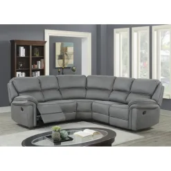 Christopher hjørnesofa med 2 x Recliner - Grå Ruskindsblød mikrofiber