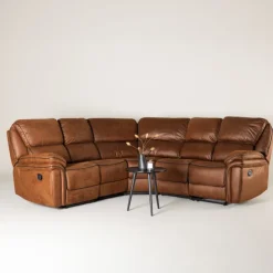 Christopher Recliner hjørnesofa - Brun Ruskindsblød mikrofiber