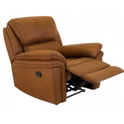 Christopher Recliner Lænestol - Cognac Ruskindsblød mikrofiber