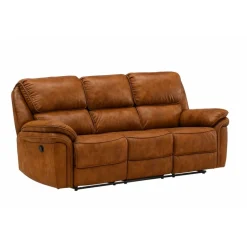 Christopher Recliner Sofa - Cognac Ruskindsblød mikrofiber