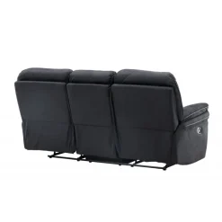 Christopher Recliner Sofa - Sort Ruskindsblød mikrofiber