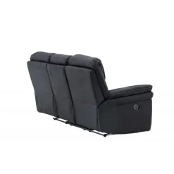 Christopher Recliner Sofa - Sort Ruskindsblød mikrofiber