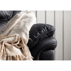 Christopher Recliner Sofa - Sort Ruskindsblød mikrofiber