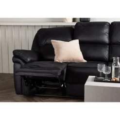 Christopher Recliner Sofa - Sort Ruskindsblød mikrofiber