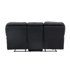 Christopher Recliner Sofa - Sort Ruskindsblød mikrofiber