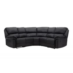 Christopher Recliner Sofa - Sort Ruskindsblød mikrofiber