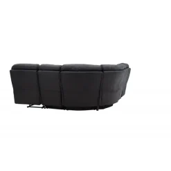 Christopher Recliner Sofa - Sort Ruskindsblød mikrofiber