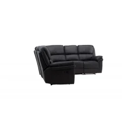 Christopher Recliner Sofa - Sort Ruskindsblød mikrofiber