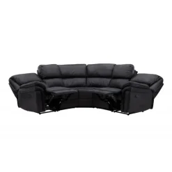 Christopher Recliner Sofa - Sort Ruskindsblød mikrofiber