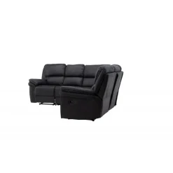 Christopher Recliner Sofa - Sort Ruskindsblød mikrofiber