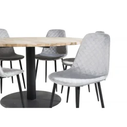 Cirebon Rundt Spisebordssæt - Sort, Grå og Natur