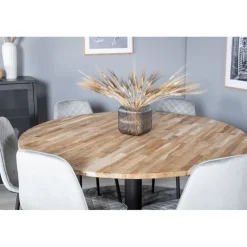 Cirebon Rundt Spisebordssæt - Sort, Grå og Natur