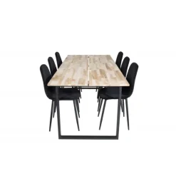 Cirebon Spisebordssæt - Sort og Natur