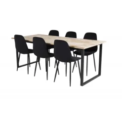 Cirebon Spisebordssæt - Sort og Natur