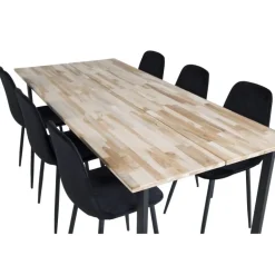 Cirebon Spisebordssæt - Sort og Natur