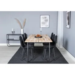 Cirebon Spisebordssæt - Sort og Natur