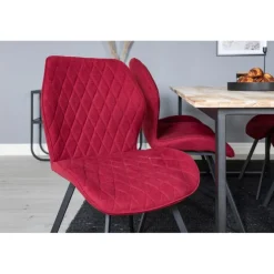 Cirebon Spisebordssæt - Sort og Natur og Rød