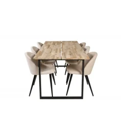 Cirebon t Spisebordssæt - Beige, Sort og Natur