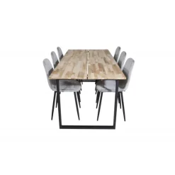 Cirebon t Spisebordssæt - Sort, Grå og Natur