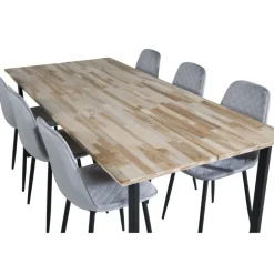 Cirebon t Spisebordssæt - Sort, Grå og Natur