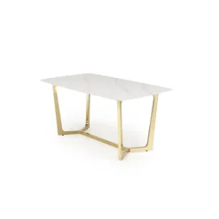 CLEMENTE Bord, - Top - Hvid Marmor, Ben - Guld