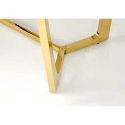 CLEMENTE Bord, - Top - Hvid Marmor, Ben - Guld