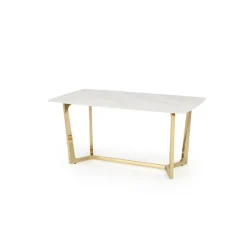 CLEMENTE Bord, - Top - Hvid Marmor, Ben - Guld